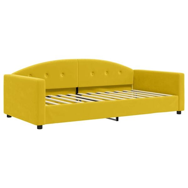 vidaXL Sof&aacute; cama nido con colch&oacute;n terciopelo amarillo 100x200 cm