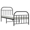 vidaXL Estructura cama sin colchón con estribo metal negro 90x190 cm