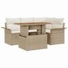 vidaXL Conjunto de sof&aacute; de jard&iacute;n con coj&iacute;n 5 pcs beige y crema
