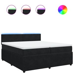 vidaXL Cama box spring con colch&oacute;n terciopelo negro 200x200 cm