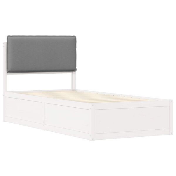 vidaXL Estructura de Cama con Cabecera Tapizada Gris Claro
