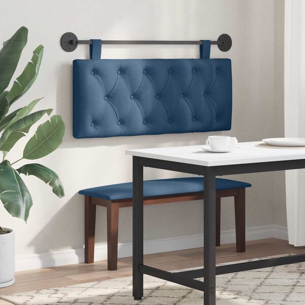 vidaXL Cabecera Colgante Montaje en la pared Azul 110 x 55 x 7 cm tela