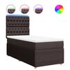 vidaXL Cama box spring con colch&oacute;n tela marr&oacute;n oscuro 100x200 cm