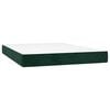 vidaXL Cama box spring colch&oacute;n y LED terciopelo verde oscuro 140x200cm