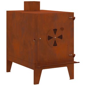 vidaXL Estufa de camping de acero corten 35x50x60 cm