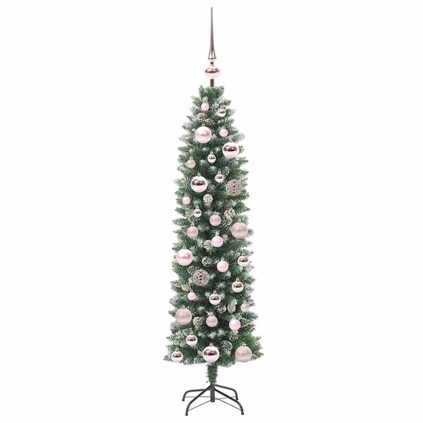 vidaXL Árbol Navideño Artificial Delgado con 150 LED verde y 120 cm