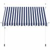 vidaXL Toldo manual retr&aacute;ctil azul y blanco a rayas 300 cm