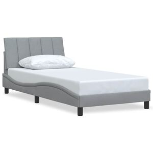 vidaXL Estructura de cama sin colch&oacute;n Hanko tela gris claro 90x200 cm