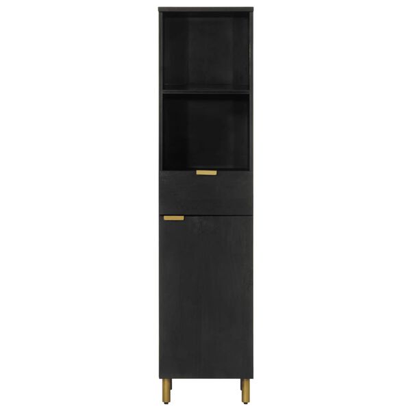vidaXL Mueble de ba&ntilde;o de madera maciza de mango negro 38x33x160 cm