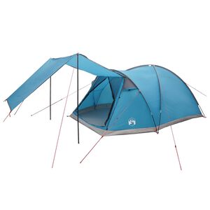 vidaXL Tienda Caba&ntilde;a con techo Azul 6 personas Poli&eacute;ster y Acero