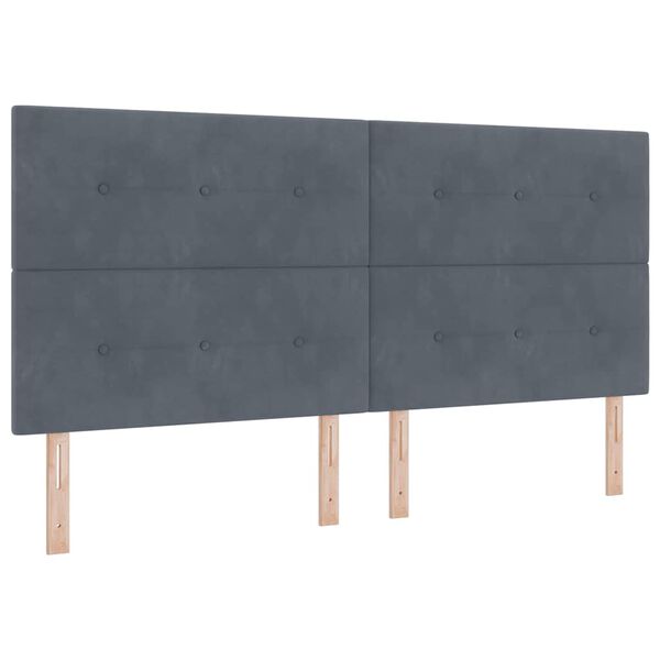 vidaXL Cama tipo Box Spring Gris oscuro 200 x 200 cm Terciopelo