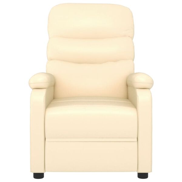 vidaXL Sill&oacute;n reclinable de cuero sint&eacute;tico crema