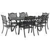 vidaXL Conjunto de Comedor de Jard&iacute;n 7 pcs Negro Aluminio