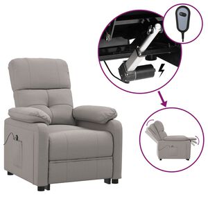 vidaXL Sill&oacute;n reclinable el&eacute;ctrico tela gris taup&eacute;