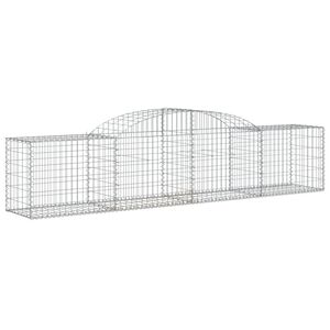 vidaXL Cesta de gaviones forma arco hierro galvanizado 300x50x60/80 cm