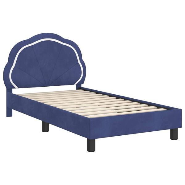 vidaXL Cama para niños con cabecero Azul Policía 80 x 160 cm