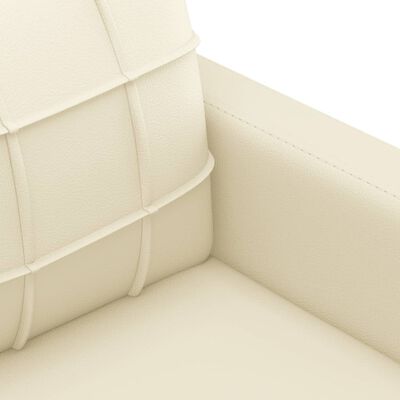 vidaXL Sofá de 3 plazas de cuero sintético color crema 180 cm