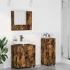 vidaXL Juego de muebles de ba&ntilde;o con caj&oacute;n 3 pcs Roble ahumado