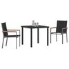 vidaXL Conjunto de Comedor de Jardín 5 pcs Negro Textileno y acero