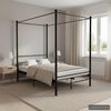 vidaXL Estructura de cama con dosel sin colchón metal negro 140x200 cm