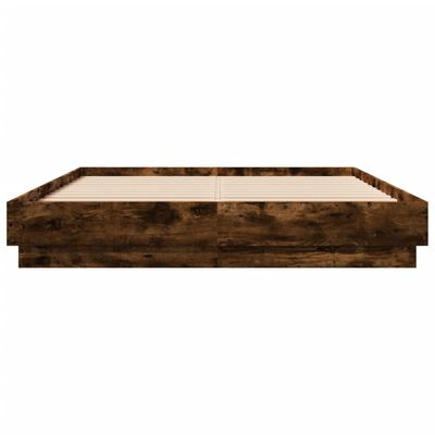 vidaXL Estructura de cama madera de ingeniería roble ahumado 160x200cm