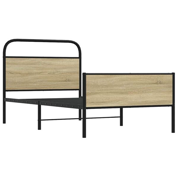 vidaXL Estructura de cama sin colchón 100x200 cm madera roble Sonoma