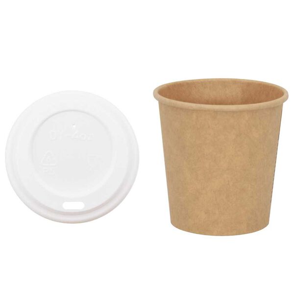 vidaXL Vasos de caf&eacute; de papel con tapa 1000 uds 4oz 100ml