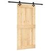 vidaXL Puerta Corredera 95 x 210 cm Natural y negro