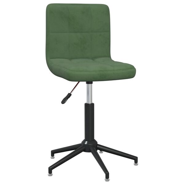 vidaXL Silla de comedor giratoria de terciopelo verde oscuro