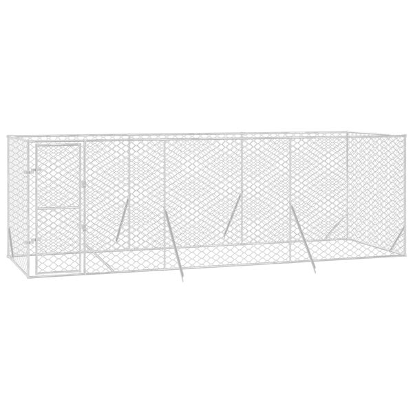 vidaXL Perrera de exterior acero galvanizado plateado 6x2x2 m