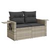 vidaXL Set muebles jardín 9 pzas y cojines ratán sintético gris claro