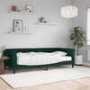 vidaXL Sof&aacute; cama con colch&oacute;n terciopelo verde oscuro 100x200 cm