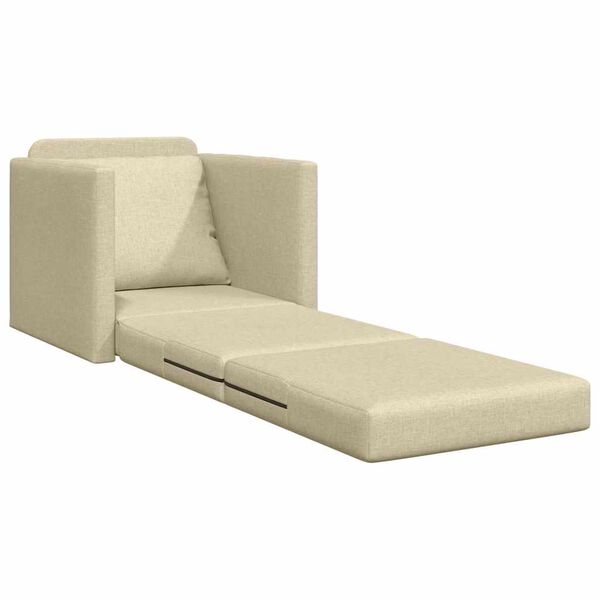 vidaXL Sofá cama de suelo 2 en 1 tela crema 112x174x55 cm