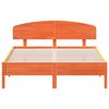 vidaXL Cama sin colch&oacute;n madera maciza de pino marr&oacute;n cera 140x200 cm