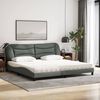 vidaXL Cama con colch&oacute;n Hvar tela gris oscuro 200x200 cm