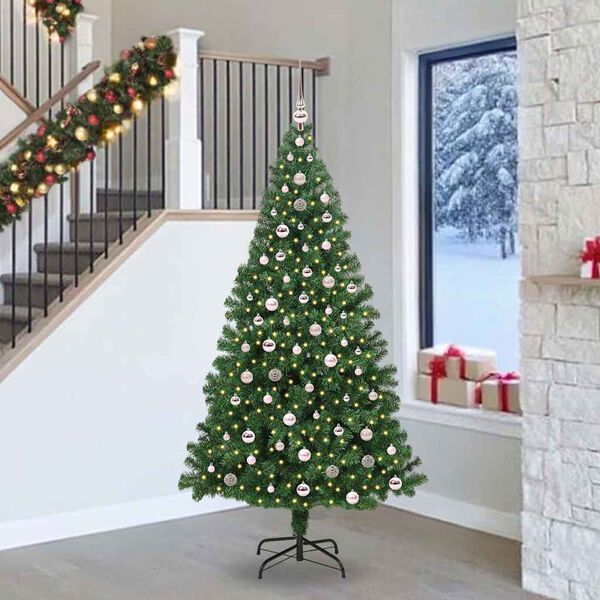 vidaXL &Aacute;rbol de Navidad artificial Verde 240 cm PVC y Acero y Pl&aacute;stico