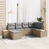 vidaXL Conjunto de sof&aacute; de jard&iacute;n con coj&iacute;n 6 pcs Beige y Gris Claro