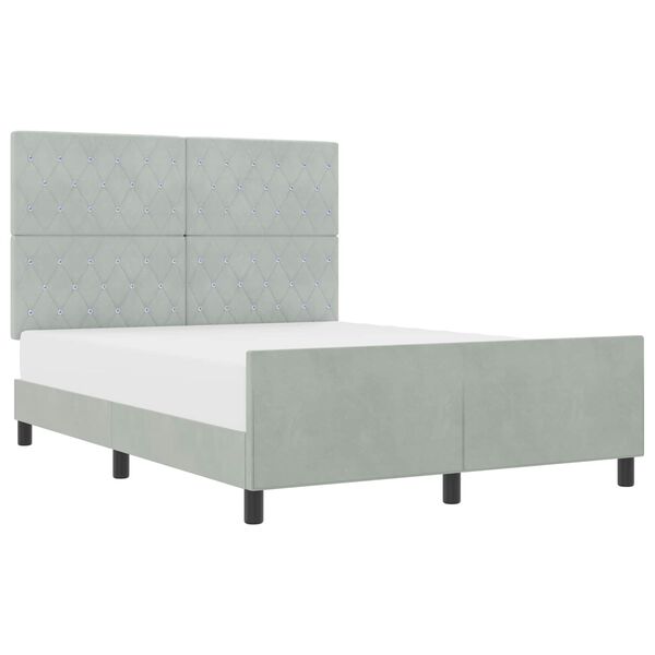 vidaXL Cama tipo Box Spring Gris claro 140 x 200 cm Terciopelo