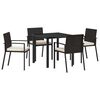 vidaXL Conjunto de Comedor de Jard&iacute;n 5 uds. Negro