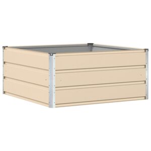 vidaXL Jardinera Marfil 100 x 100 x 45 cm Acero