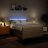 vidaXL Cama box spring con colch&oacute;n tela color crema 140x190 cm
