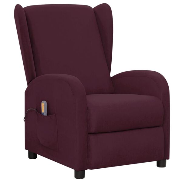 vidaXL Sillón de masaje de tela morado