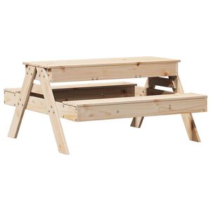 vidaXL Mesa de p&iacute;cnic con arenero para ni&ntilde;os madera maciza de pino