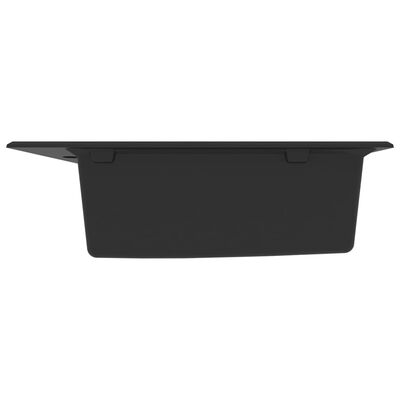 vidaXL Fregadero de cocina con rebosadero granito negro