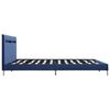 vidaXL Estructura de cama con LED sin colch&oacute;n tela azul 160x200 cm