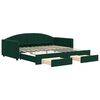 vidaXL Sof&aacute; cama nido con cajones terciopelo verde oscuro 100x200 cm