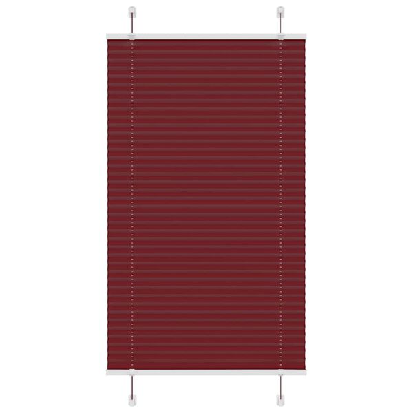vidaXL Estor Plisado rojo burdeos 75x100 cm Tela Ancho 74,4 cm