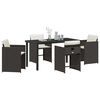 vidaXL Conjunto de Comedor de Jard&iacute;n 5 pcs Marr&oacute;n rat&aacute;n sint&eacute;tico