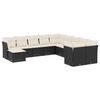 vidaXL Set de sof&aacute;s de jard&iacute;n 11 pzas y cojines rat&aacute;n sint&eacute;tico negro