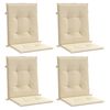 vidaXL Cojín de silla de jardín respaldo bajo 4 uds tela Oxford beige